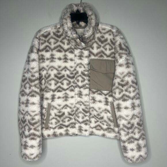 Abercrombie & Fitch Jackets & Blazers - Abercrombie & Fitch Sherpa Fleece Jacket Full Zip High Neck Aztec Boxy Women's L